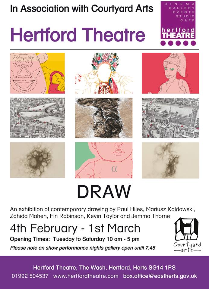 Group show drawings at Hertford from 4th February 2014 - 1st March 2014